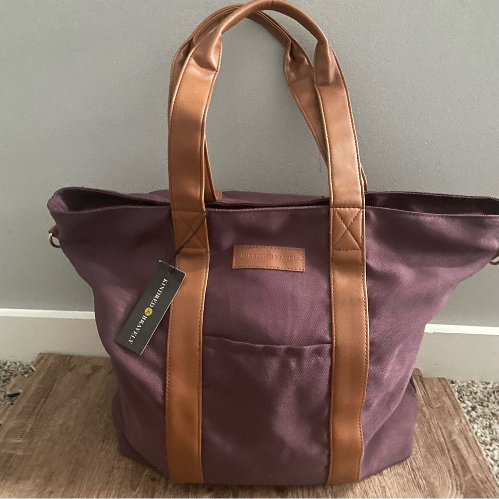 Kindred Bravely Purple and Brown Baby Bag with Durable Design